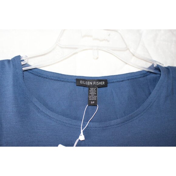 New w/Tags Eileen Fisher -Round Neck, Asymmetric Viscose Jersey Dress, S fits M - Picture 3 of 11